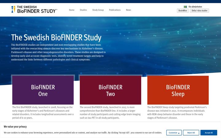 Screenshot of biofinder.se