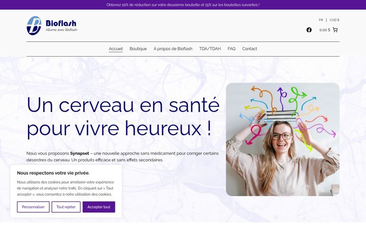 Screenshot of bioflash.ca