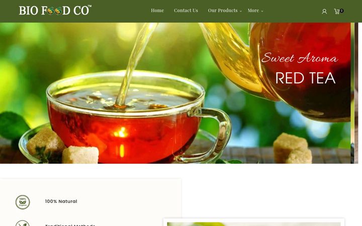 Captură de ecran a biofood.co.in