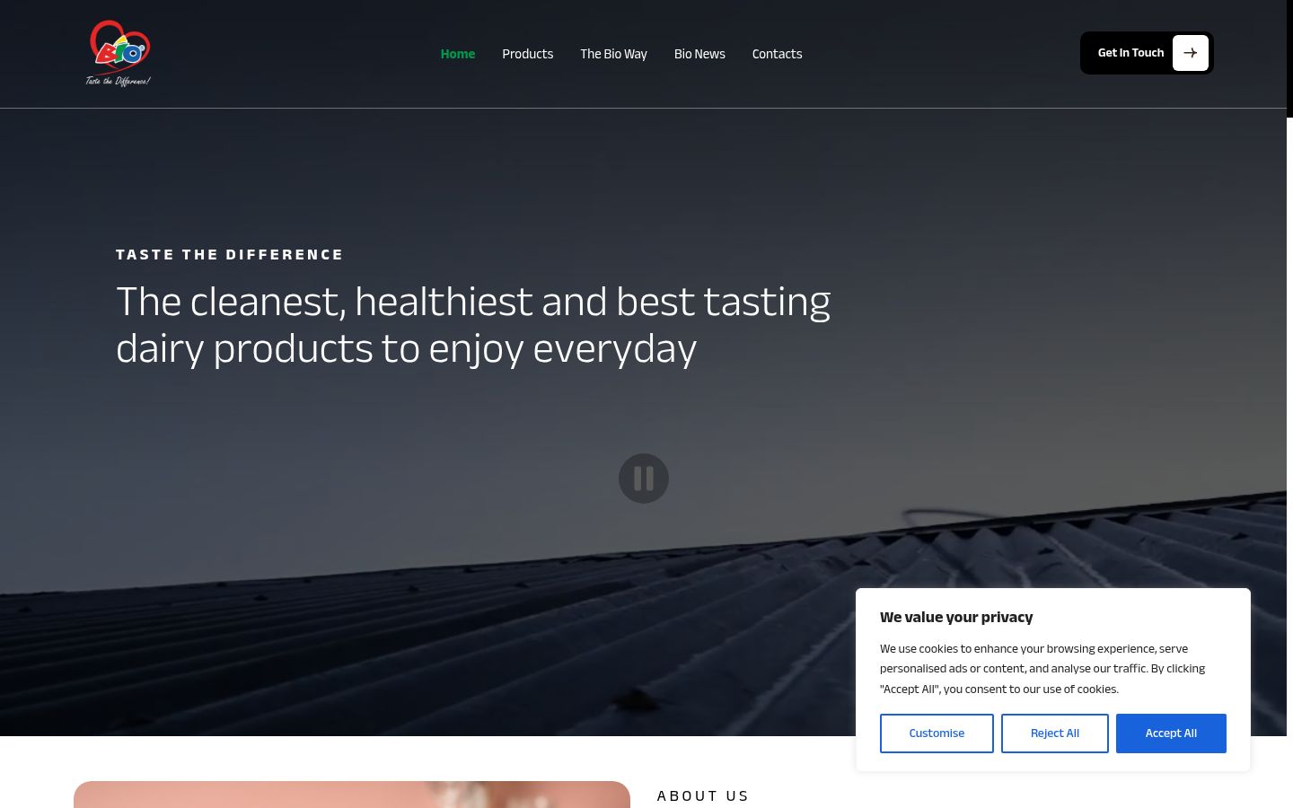 Screenshot del banner di consenso mostrato prima di qualsiasi interazione