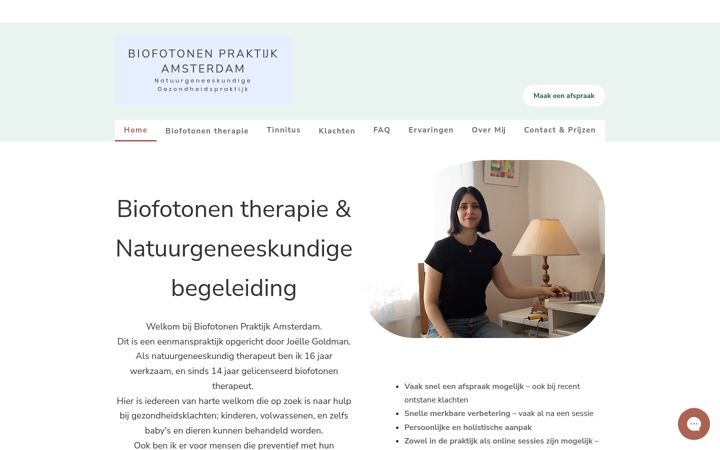 Captura de ecrã de biofotonenpraktijkamsterdam.nl
