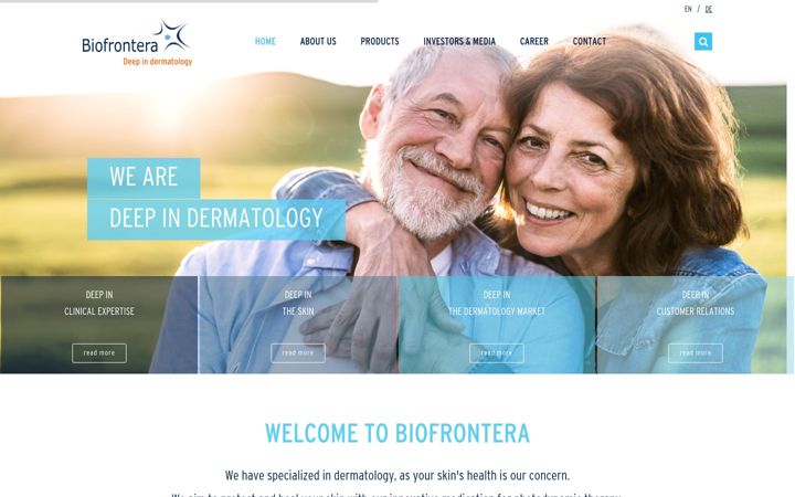 Screenshot of biofrontera.com