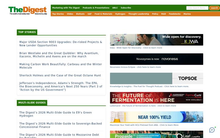 Screenshot of biofuelsdigest.com