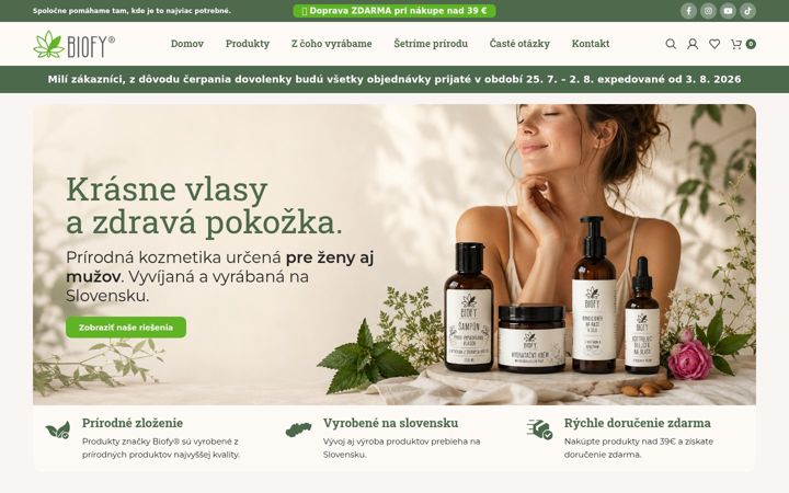 Snímek obrazovky biofy.sk