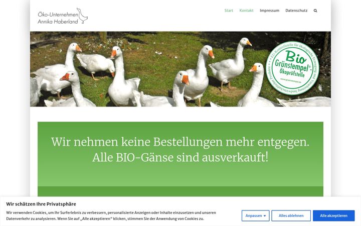 Screenshot of biogans-beuthen.de