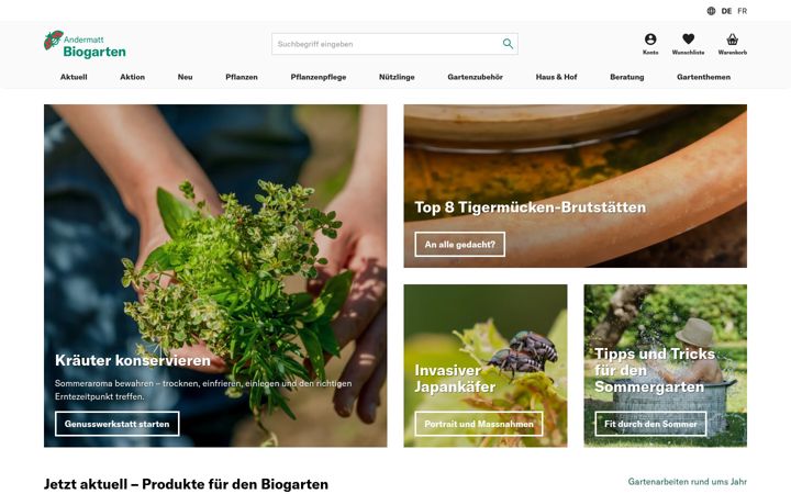 Екранна снимка на biogarten.ch