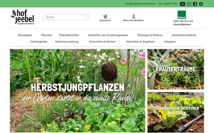 Snímek obrazovky biogartenversand.de