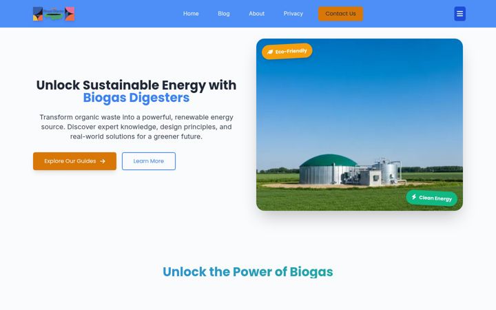 Screenshot of biogas-digester.com