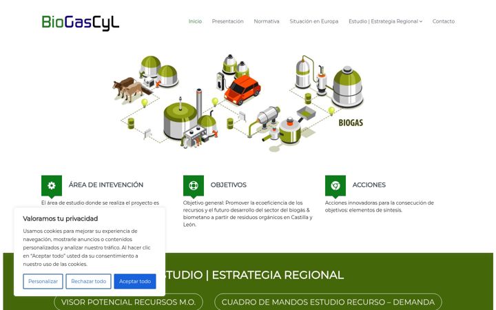 Screenshot of biogascyl.info