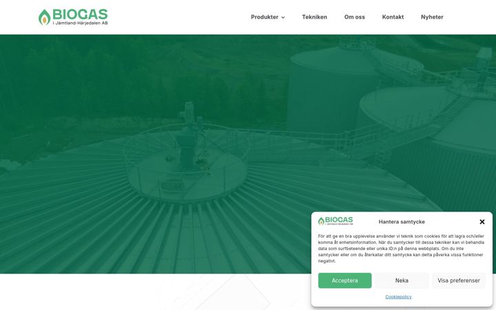 Screenshot of biogasjh.se