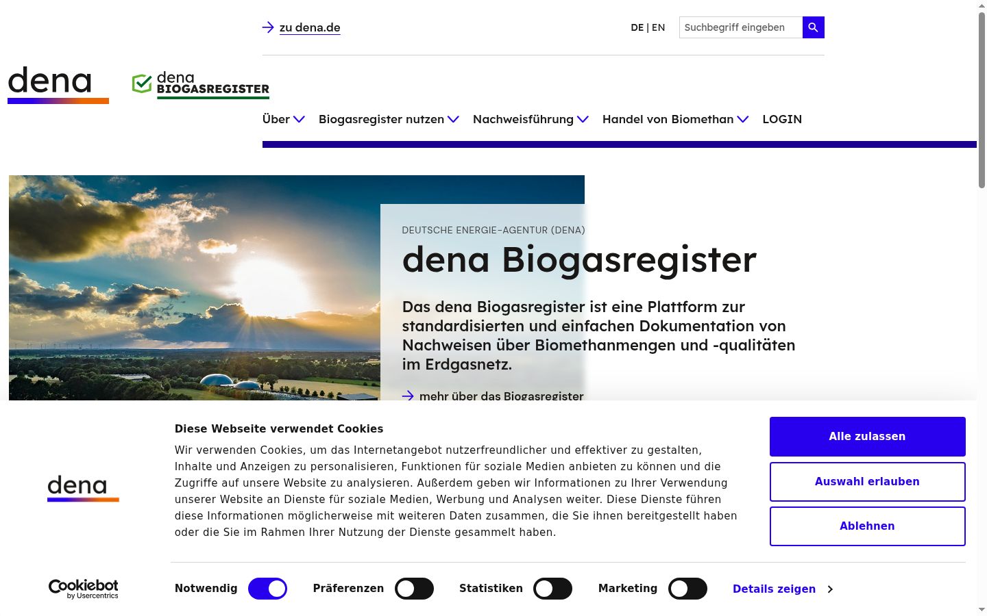 Screenshot of the consent banner shown before any interaction