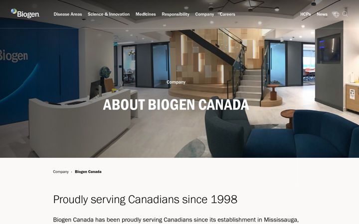 Screenshot of biogen-armm.ca