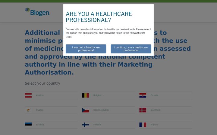 Screenshot of biogen-armm.eu