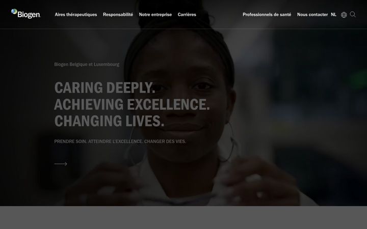 Screenshot of biogen.be