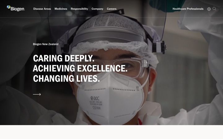 Screenshot of biogen.co.nz