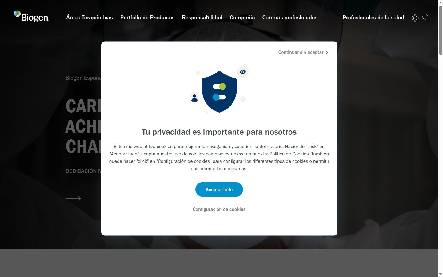 Screenshot of the consent banner shown before any interaction
