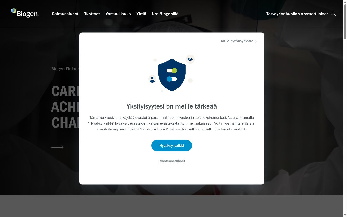 Capture d'écran de la bannière de consentement affichée avant toute interaction