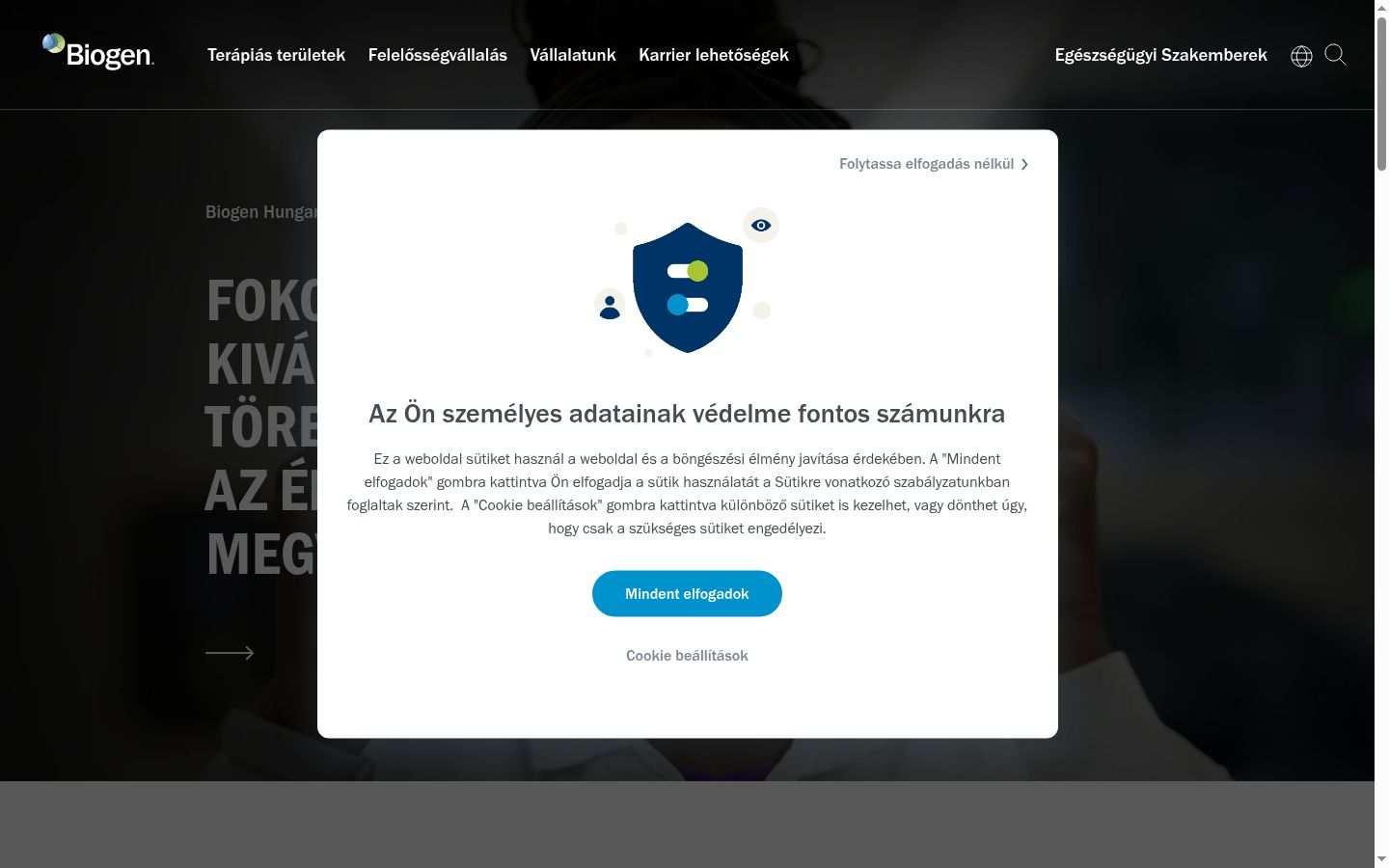 Screenshot del banner di consenso mostrato prima di qualsiasi interazione