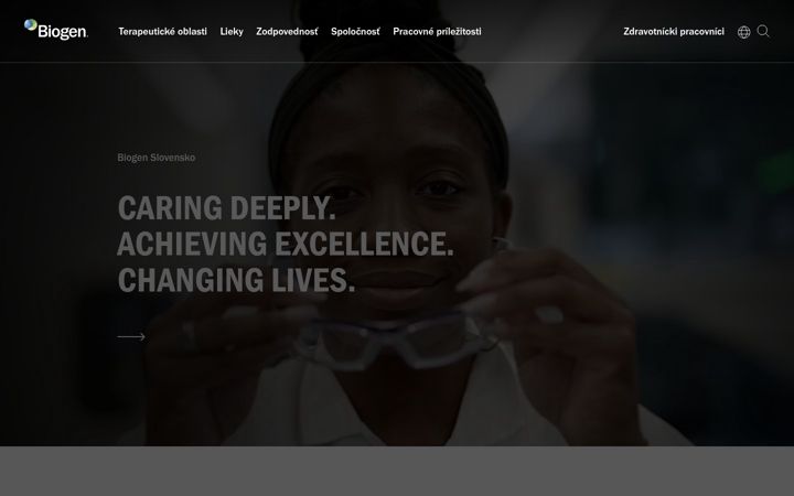 Screenshot von biogen.sk