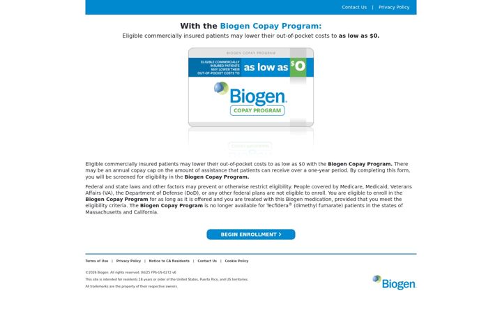Screenshot of biogencopayprogram.com