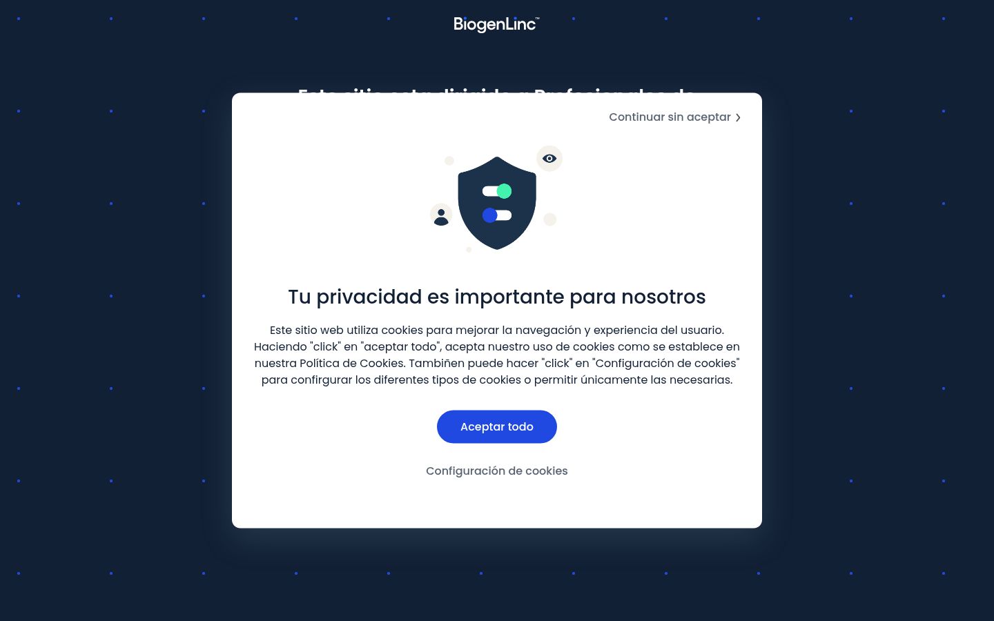 Screenshot of the consent banner shown before any interaction