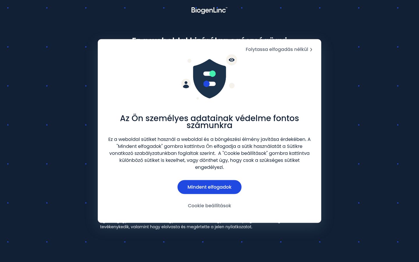 Screenshot of the consent banner shown before any interaction