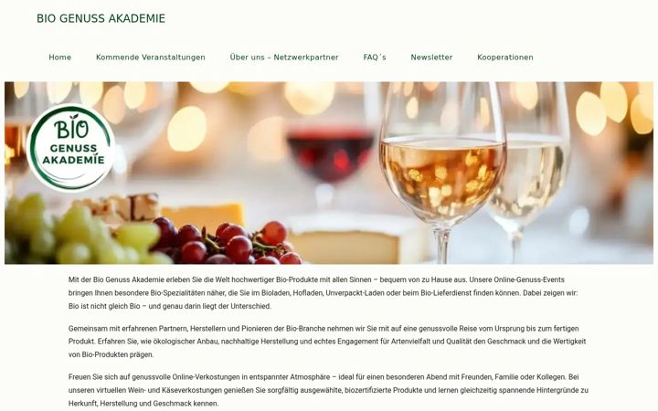Screenshot of biogenussakademie.de
