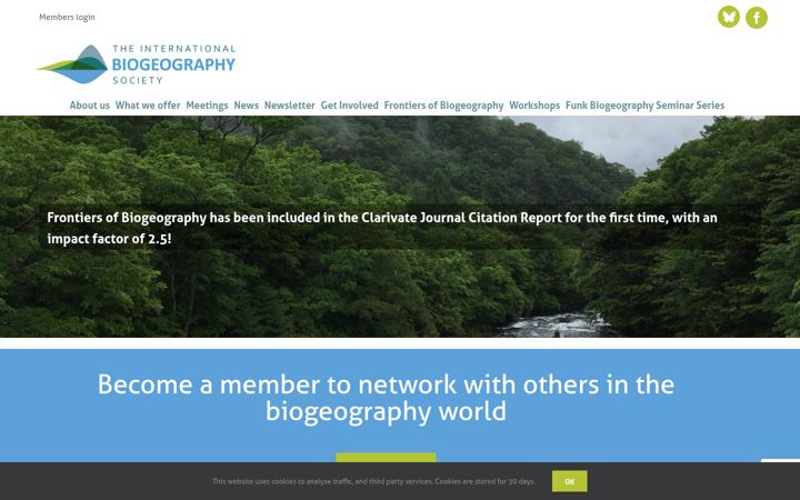 Screenshot stránky biogeography.org