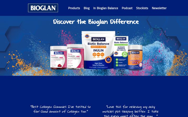Screenshot di bioglan.co.uk