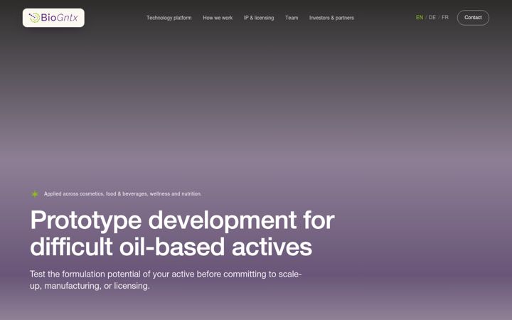Screenshot of biogntx.com