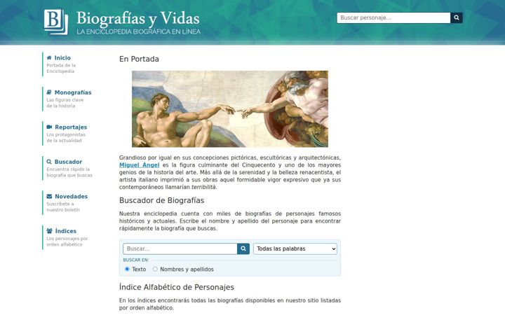 Screenshot of biografiasyvidas.com