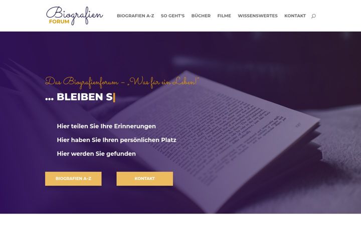 Екранна снимка на biografienforum.de