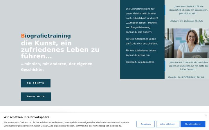 Screenshot of biografietraining.de