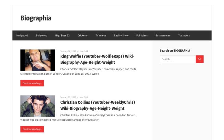 Screenshot of biographia.co.in