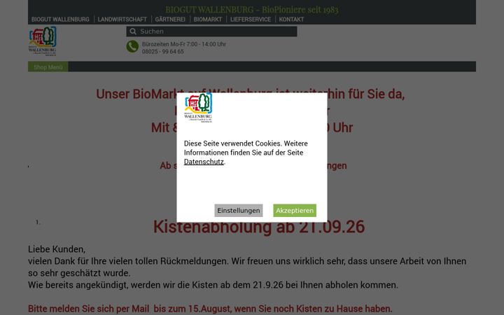 Screenshot of biogut-wallenburg.de