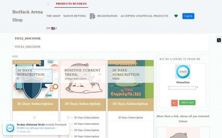 Screenshot of biohack-arena.com