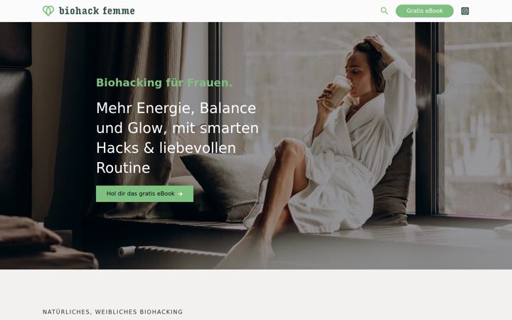 Екранна снимка на biohackfemme.de