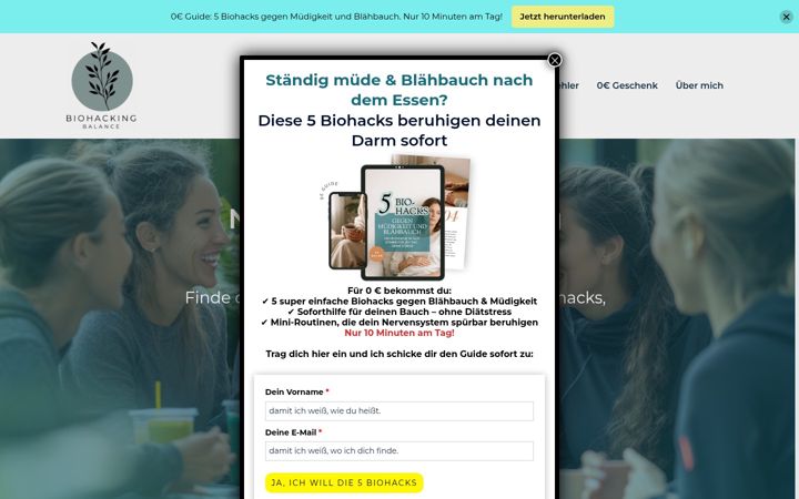 Екранна снимка на biohacking-balance.de