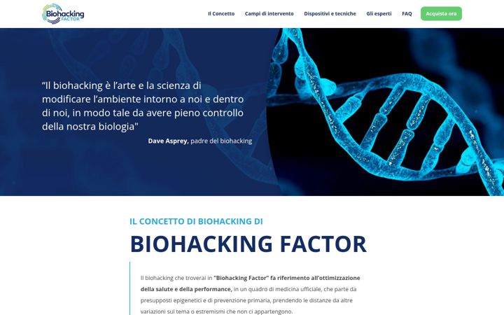 Screenshot of biohackingfactor.com