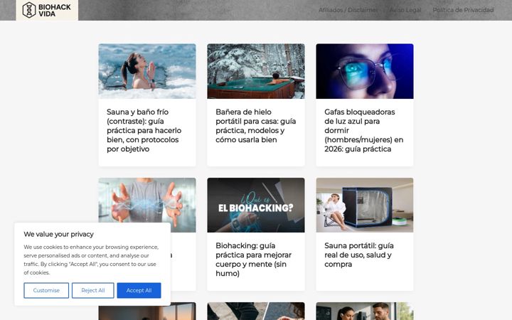 Screenshot of biohackvida.com