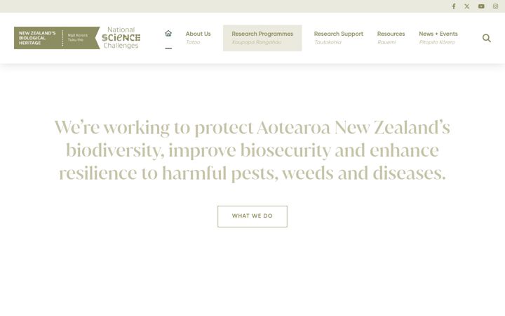 Skærmbillede af bioheritage.nz