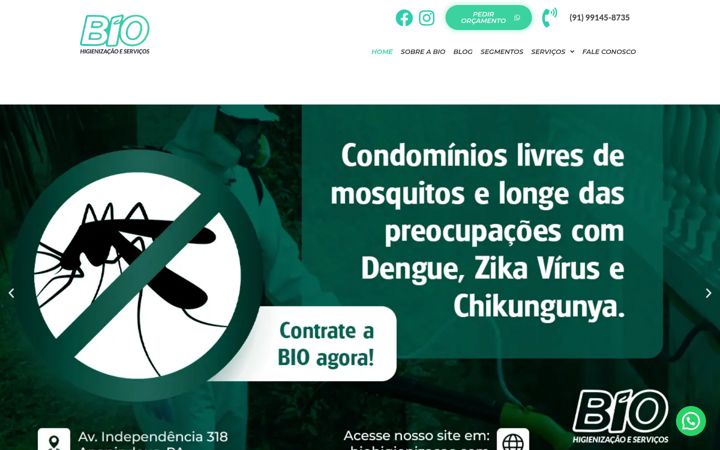 Screenshot of biohigienizacao.com