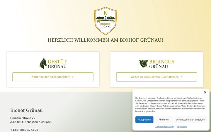 Screenshot of biohof-gruenau.at