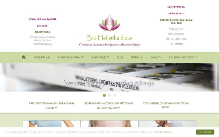 Screenshot of bioholistika.si
