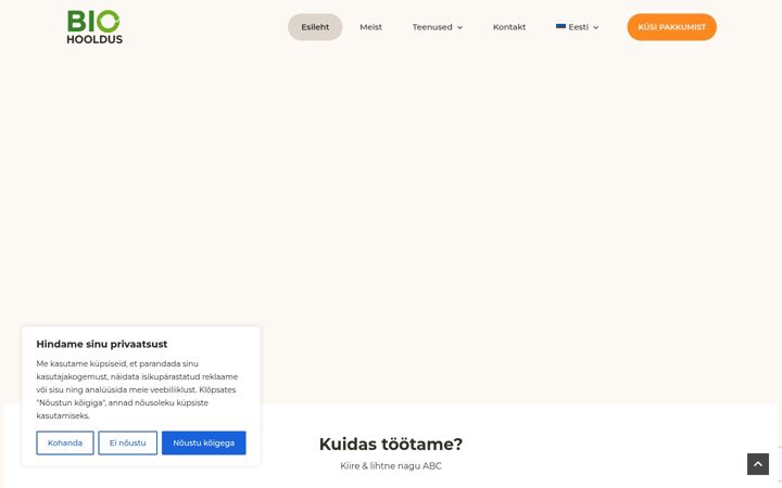 Screenshot of biohooldus.ee