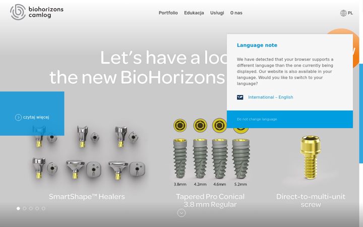 Captura de ecrã de biohorizonscamlog.pl