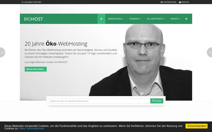 Screenshot of biohost.de