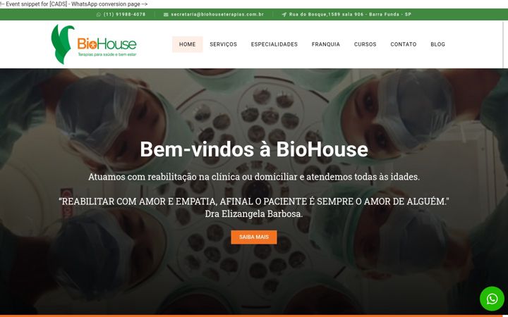 Screenshot of biohouseterapias.com.br