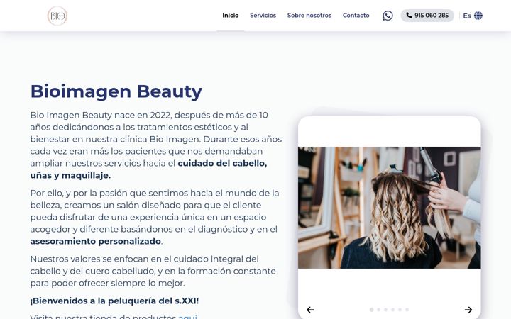 Screenshot of bioimagenbeauty.com.es