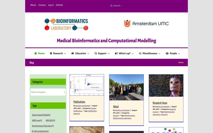 Screenshot του bioinformaticslaboratory.eu